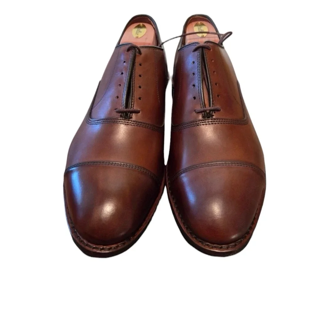 Allen Edmonds Park Avenue Mens Brown Leather Cap Toe Oxford Dress Shoes USA Made
